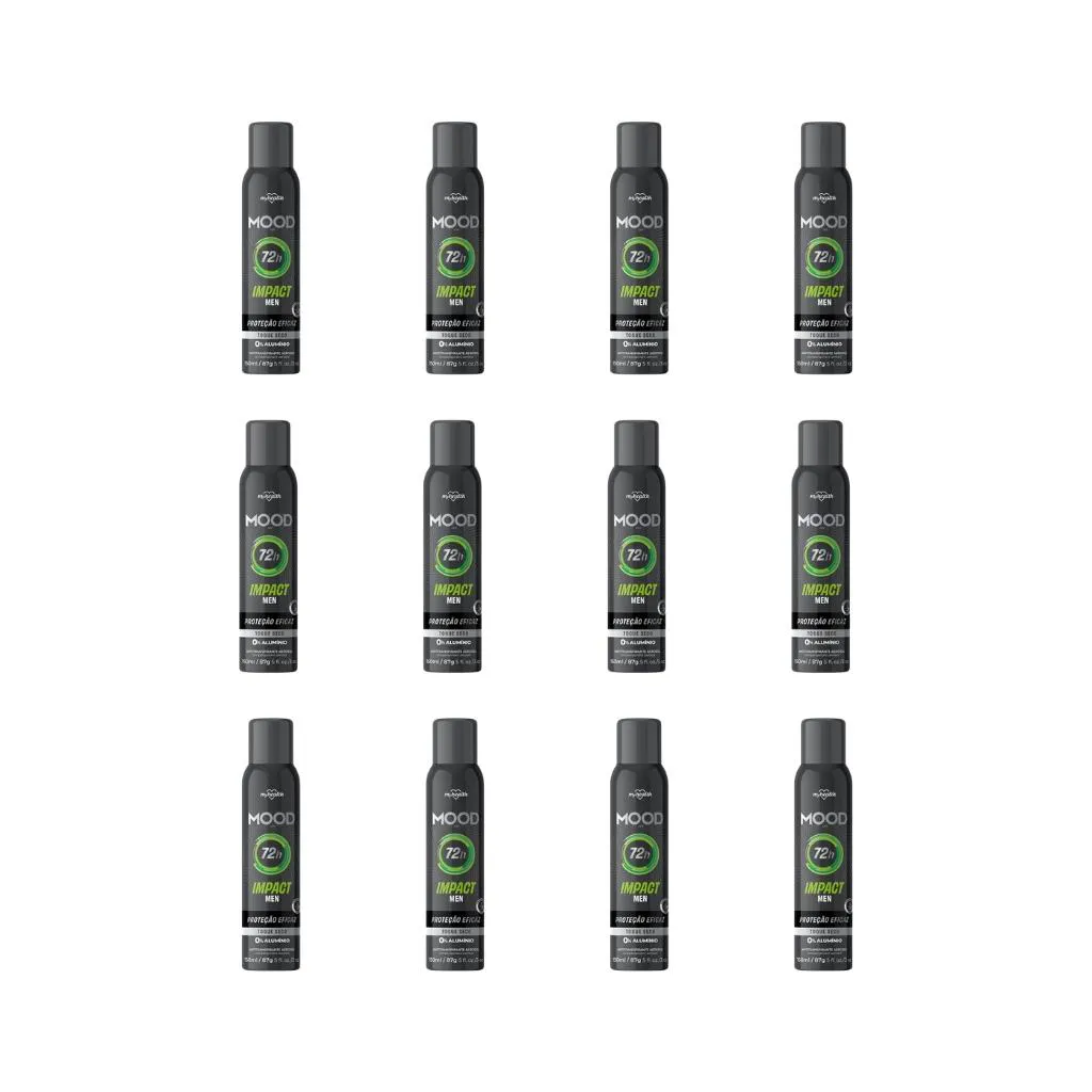 DESODORANTE AERO MOOD 150ML 0% ALUMINIO MEN IMPACT-12UN