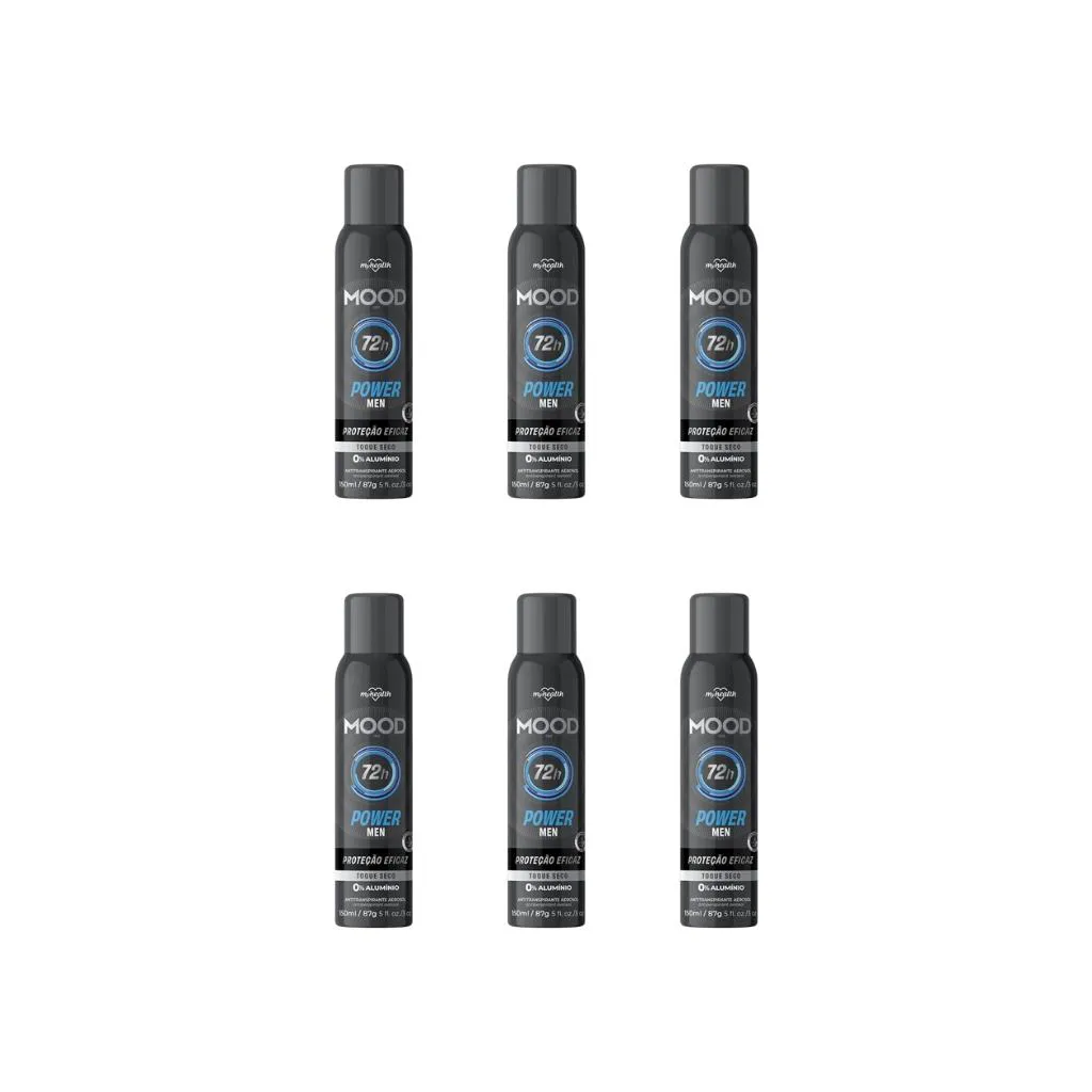 DESODORANTE AERO MOOD 150ML 0% ALUMINIO MEN POWER-6UN