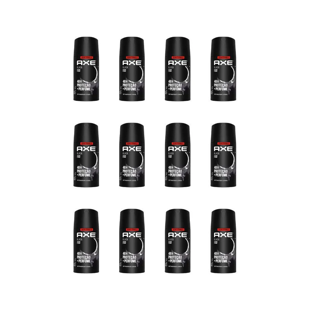 DESODORANTE AEROSSOL AXE 150ML BLACK - KIT C/12UN