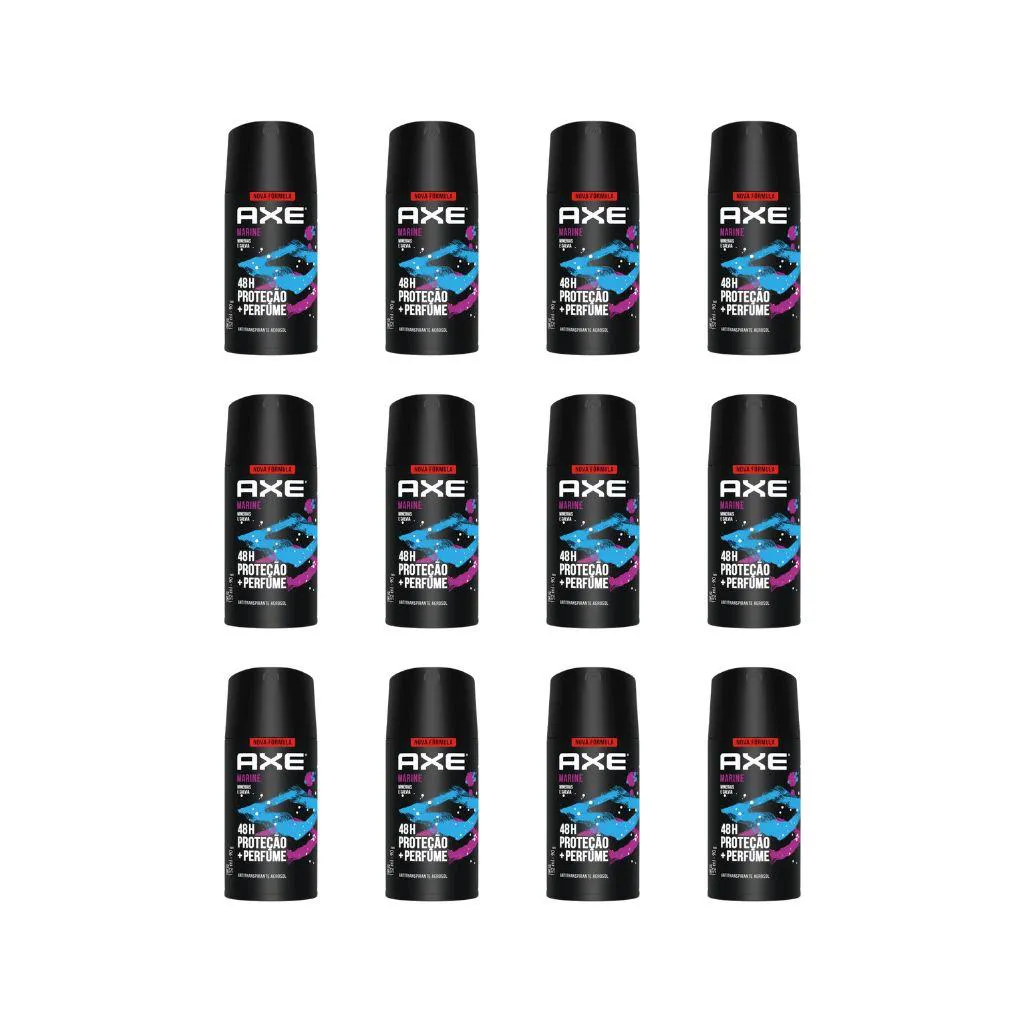 DESODORANTE AEROSSOL AXE 150ML MARINE - KIT C/12UN