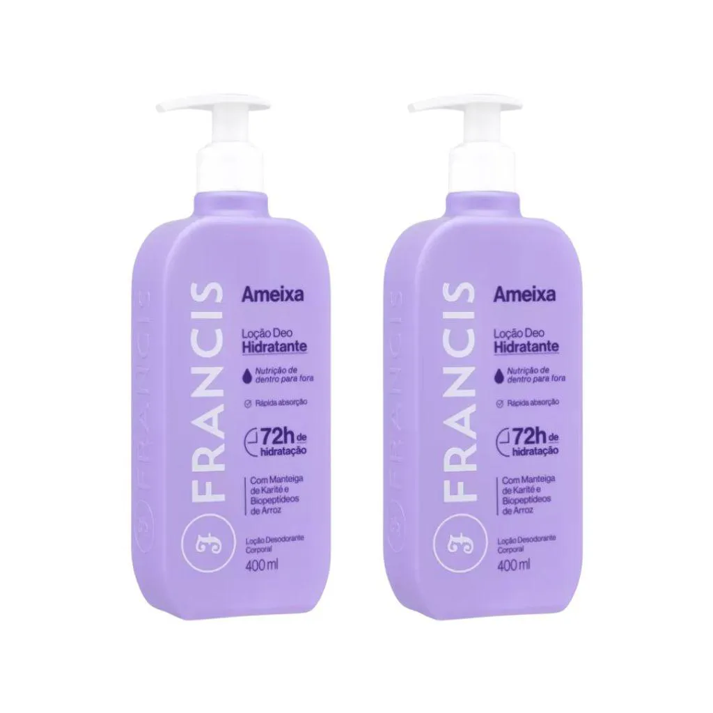 HIDRATANTE CORPORAL FRANCIS 400ML AMEIXA LILAS - KIT C/ 2UN