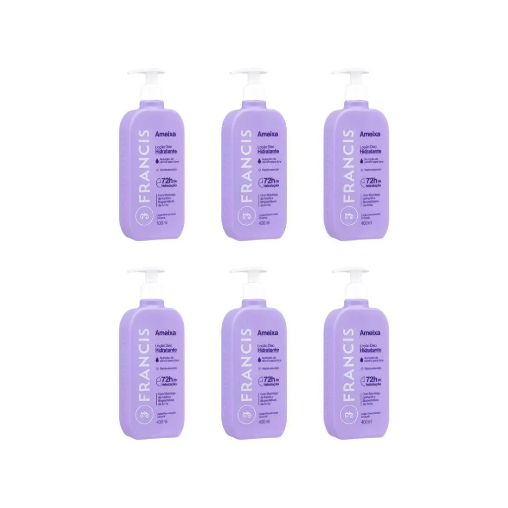 HIDRATANTE CORPORAL FRANCIS 400ML AMEIXA LILAS - KIT C/ 6UN