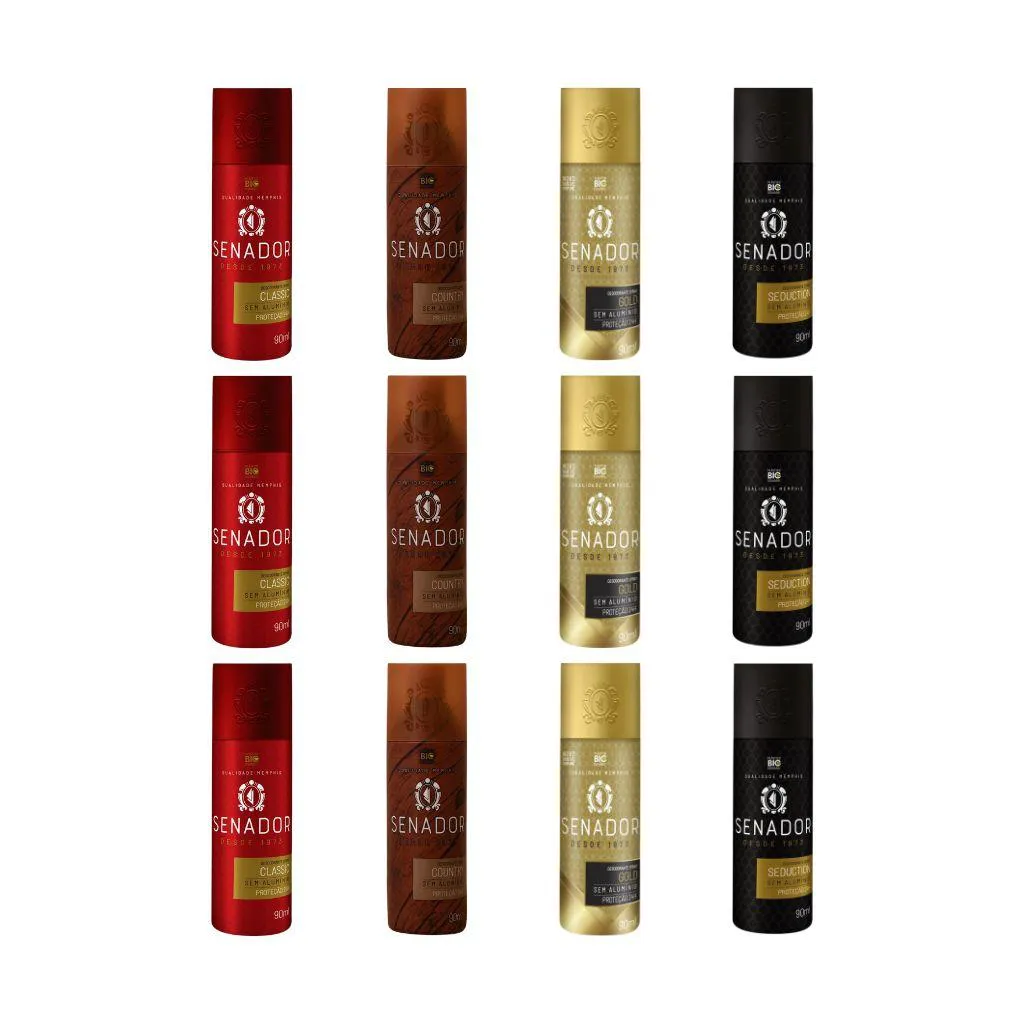 KIT 12 DESODORANTE SENADOR CLASSIC+COUNTRY+GOLD+SEDUCTION
