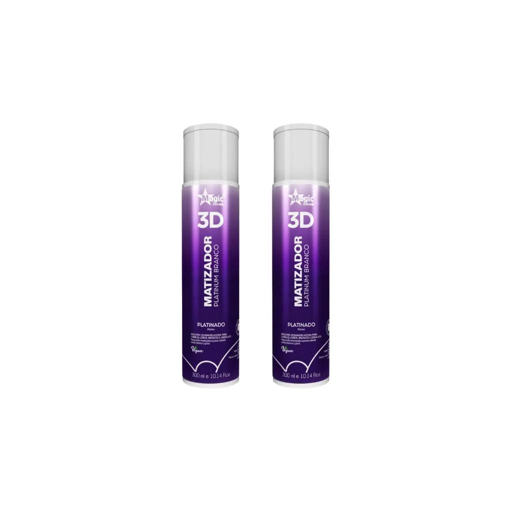 MATIZADOR GLOSS MAGIC COLOR 300ML 3D PLATINADO-KIT C/2UN