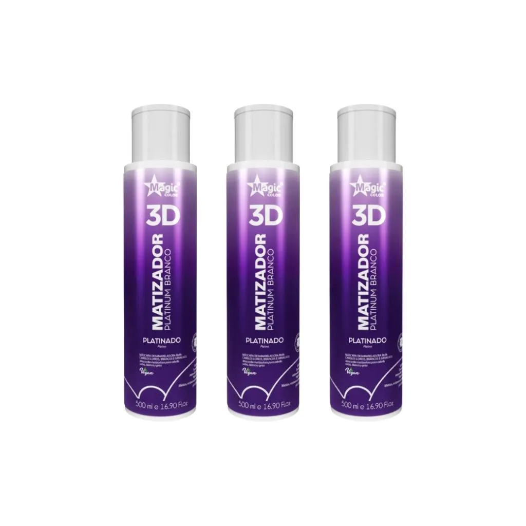 MATIZADOR GLOSS MAGIC COLOR 500ML PLATINUM BRANCO - 3UN