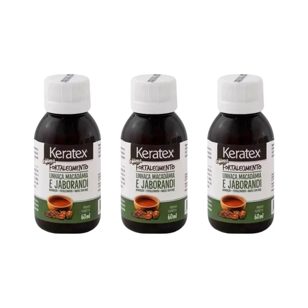 OLEO FIXED KERATEX BOMBA FORTAL MACADAMIA E JABORANDI 60ML - 3UN