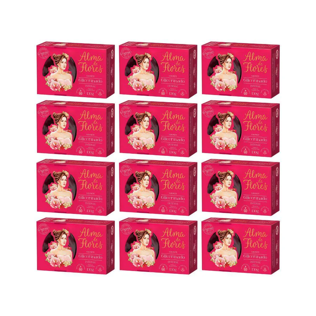 SABONETE ALMA DE FLORES 130G GLICERINADO INTENSE - KIT 12UN