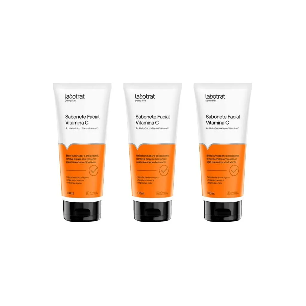 SABONETE FACIAL LABOTRAT LIQUIDO 100ML VITAMINA C - 3UN