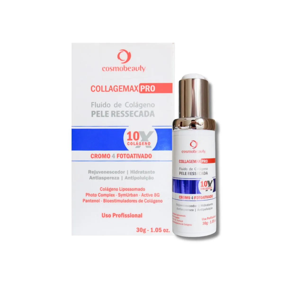 COSMOBEAUTY COLLAGEMAX FLUID 10X COLAGENO PELE RESSECADA 30G