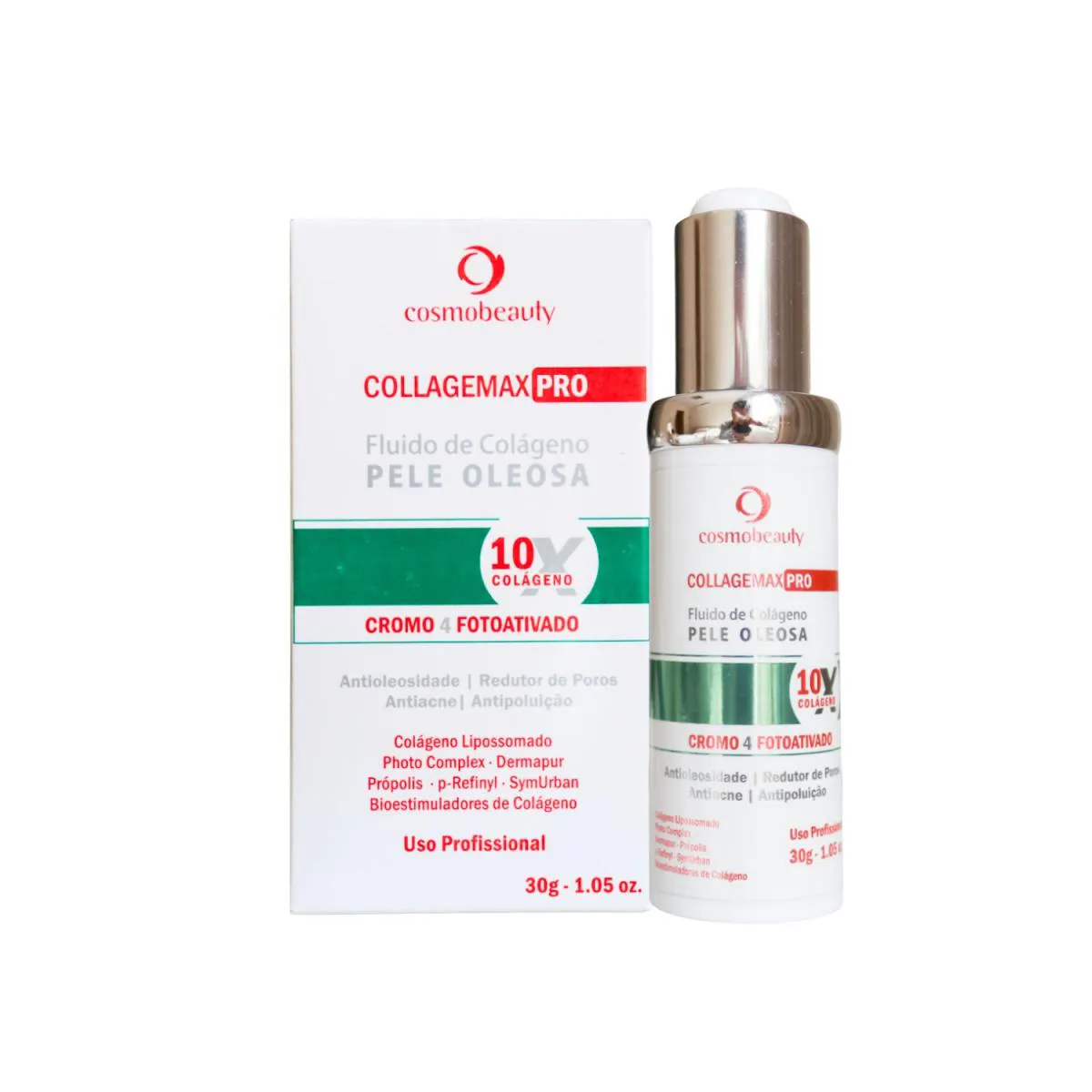 COSMOBEAUTY COLLAGEMAX FLUIDO 10X COLAGENO PELE OLEOSA 30G