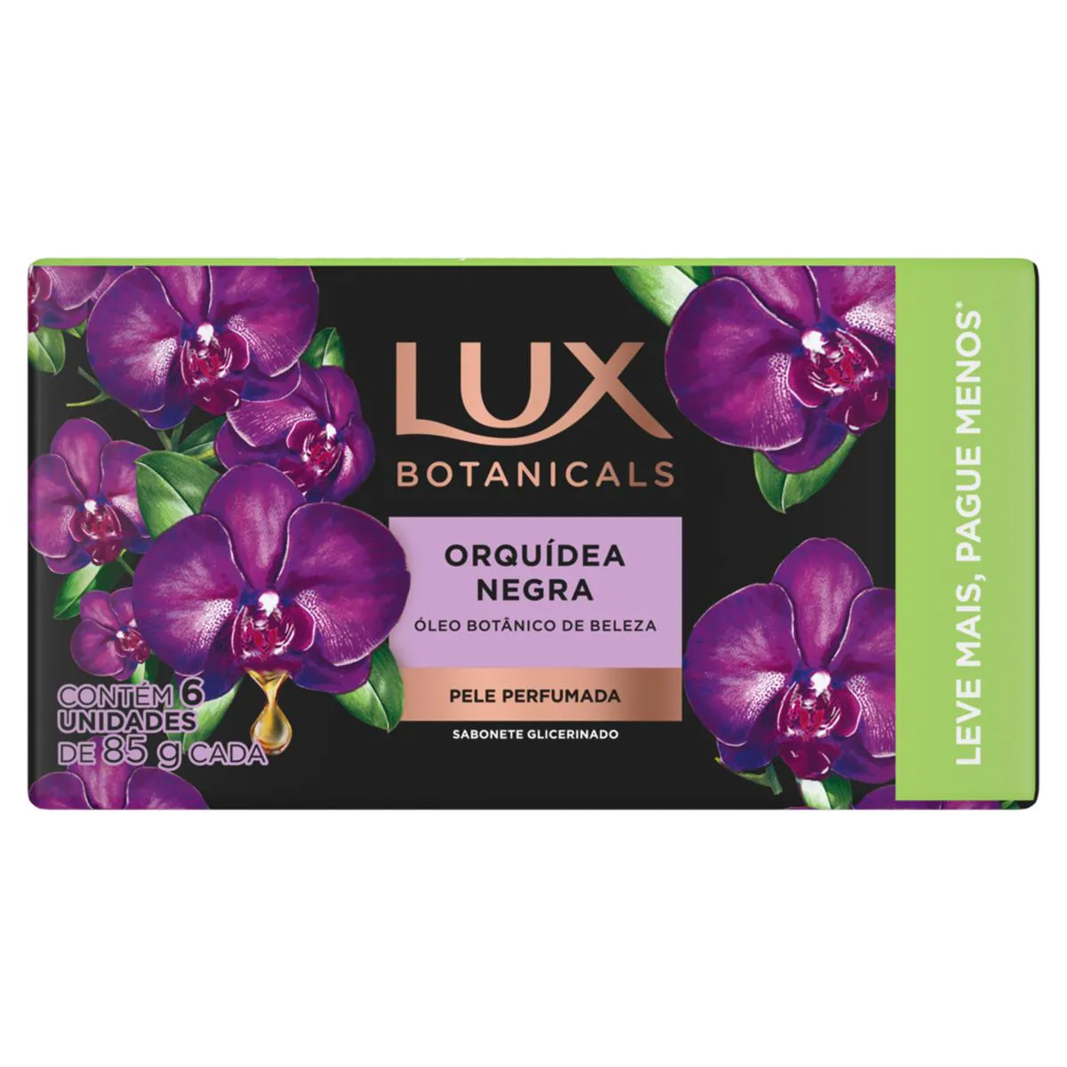 Kit Sabonete em Barra Lux Botanicals Orquídea Negra Glicerinado 6 unidades de 85g cada