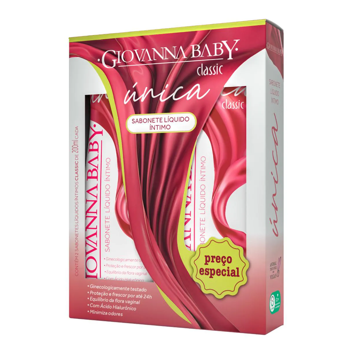Kit Sabonete Íntimo Giovanna Baby Única Classic 2 unidades de 200ml cada