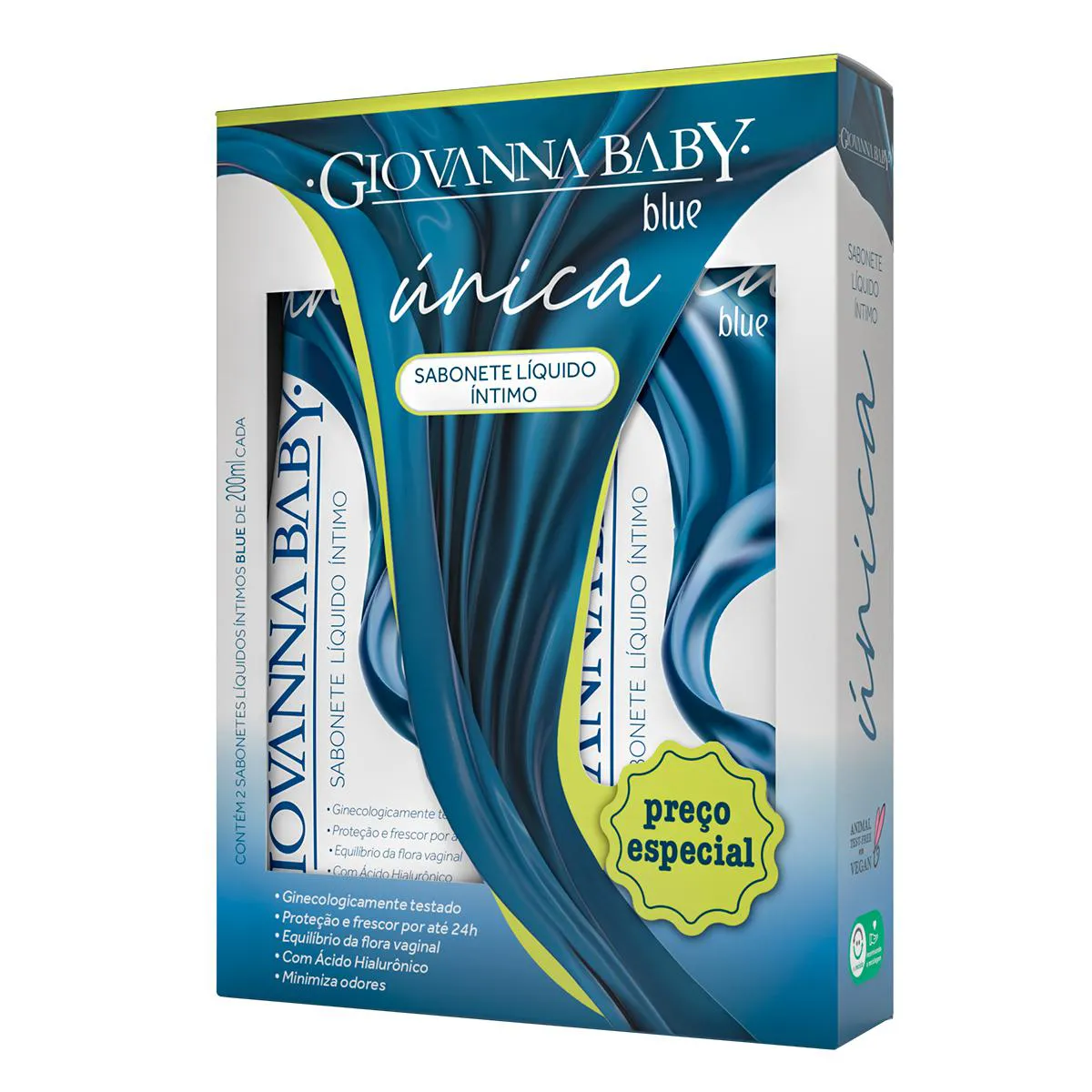  Kit Sabonete Íntimo Giovanna Baby Única Blue 2 unidades de 200ml cada