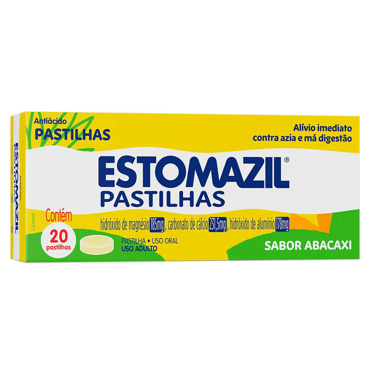 Estomazil Pastilhas Sabor Abacaxi 20 unidades