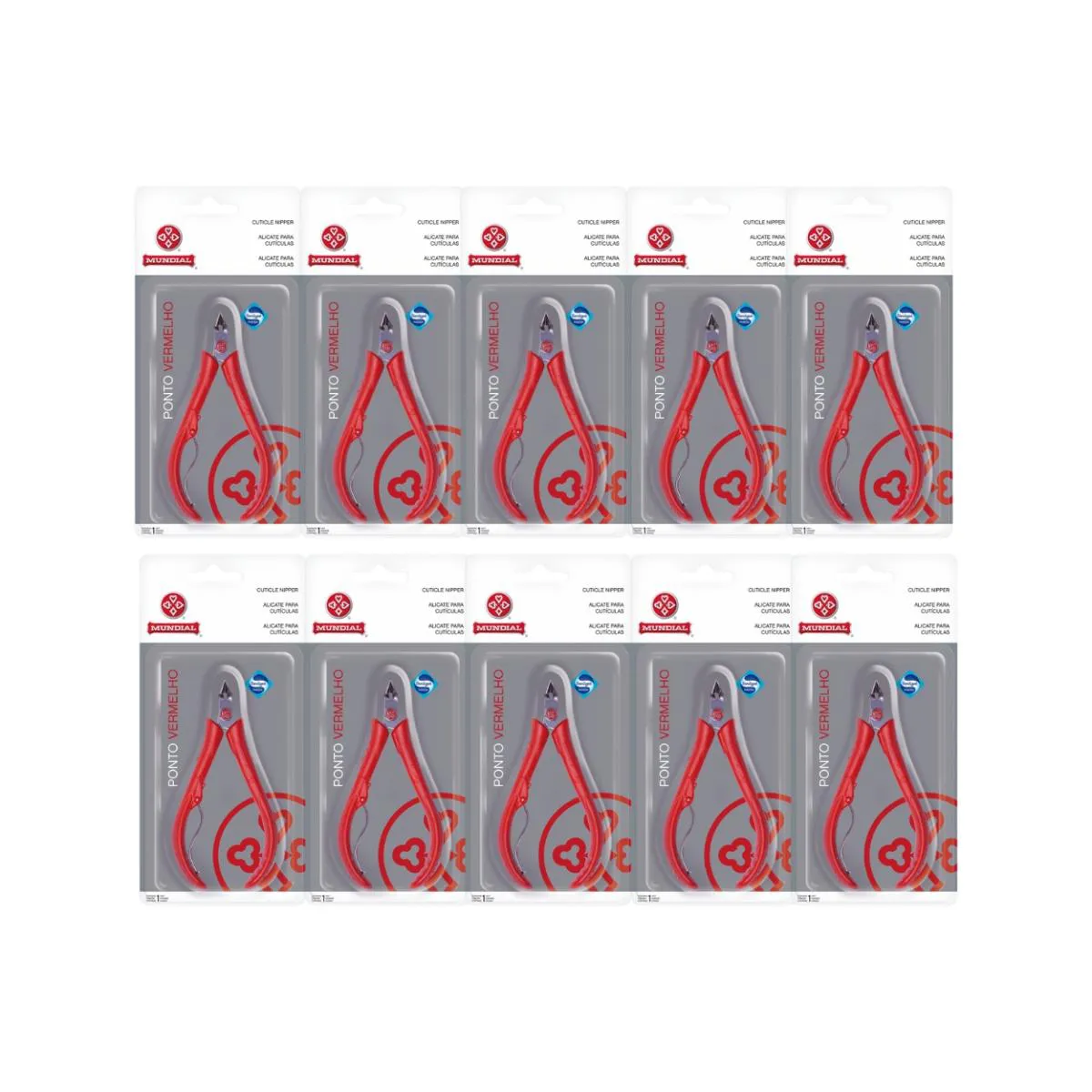 KIT 10 ALICATE UNIVERSAL DE CUTíCULA 171-VE VERMELHO MUNDIAL
