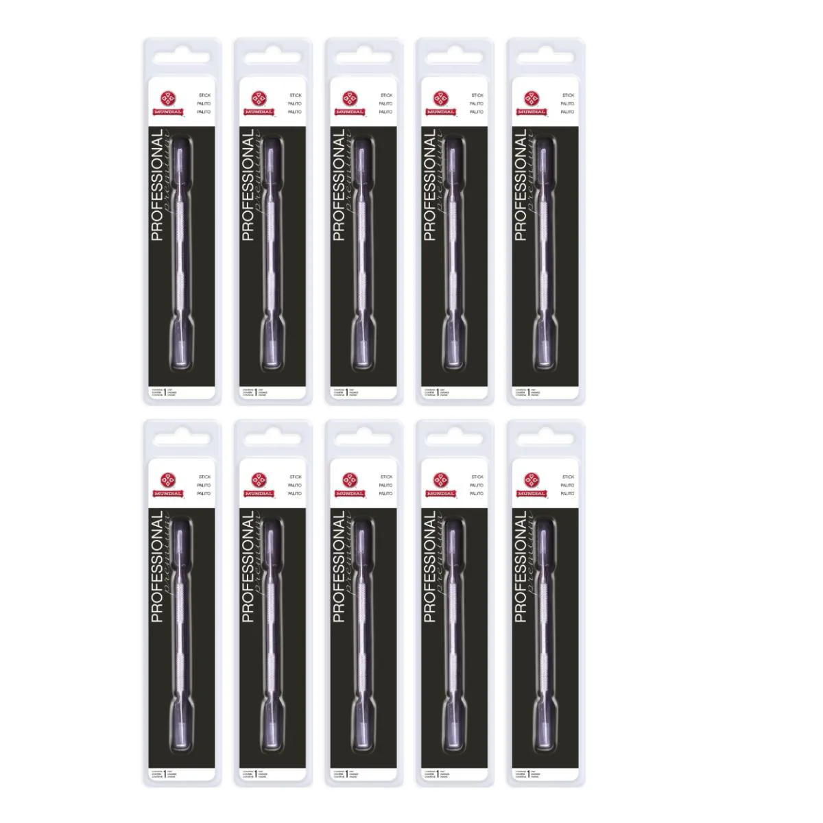 KIT 10 PALITO LIMPADOR UNHAS INSTRUMENTO 375M INOX MUNDIAL