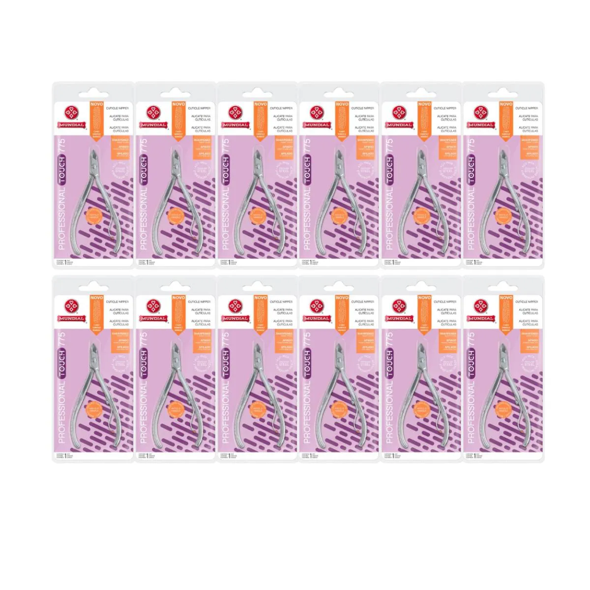 KIT 12 ALICATE CUTíCULA 775 TOUCH PROFISSIONAL UNHA MUNDIAL