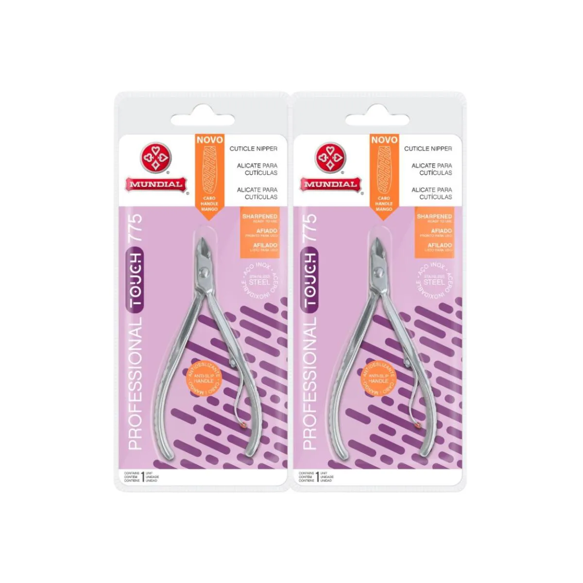 KIT 2 ALICATE CUTíCULA 775 TOUCH PROFISSIONAL UNHA MUNDIAL