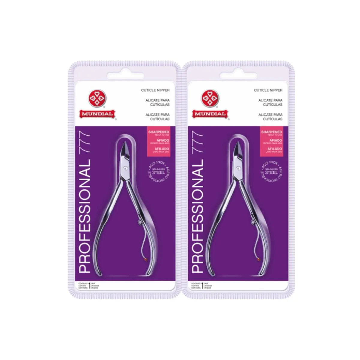KIT 2 ALICATE DE CUTíCULA 777 INOX PROFISSIONAL UNHA MUNDIAL