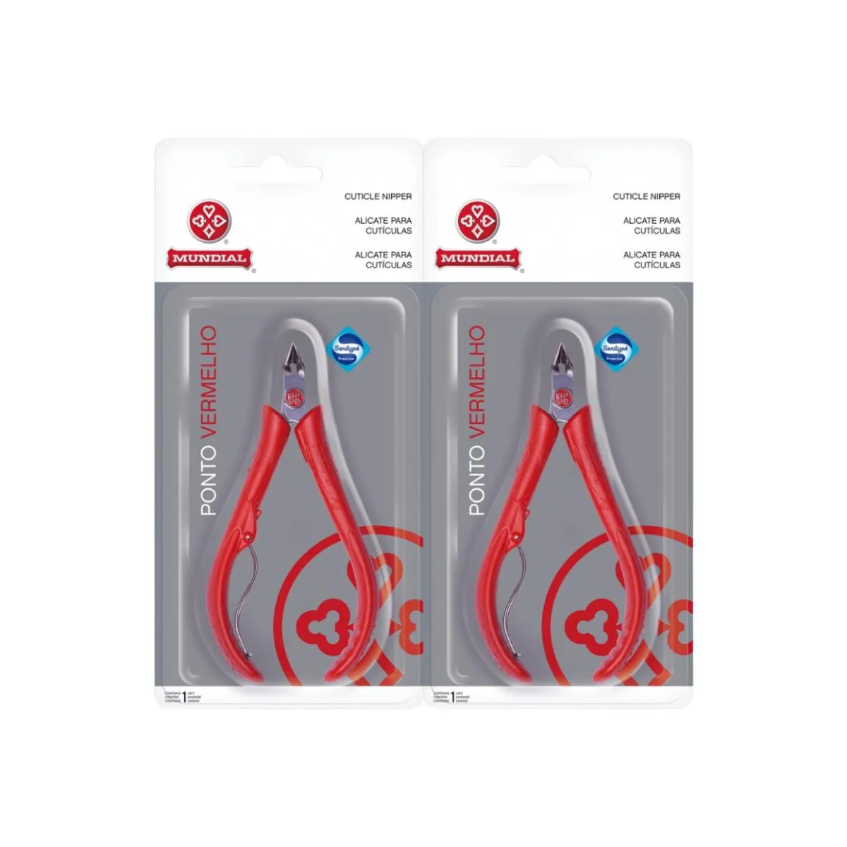 KIT 2 ALICATE UNIVERSAL DE CUTíCULA 171-VE VERMELHO MUNDIAL