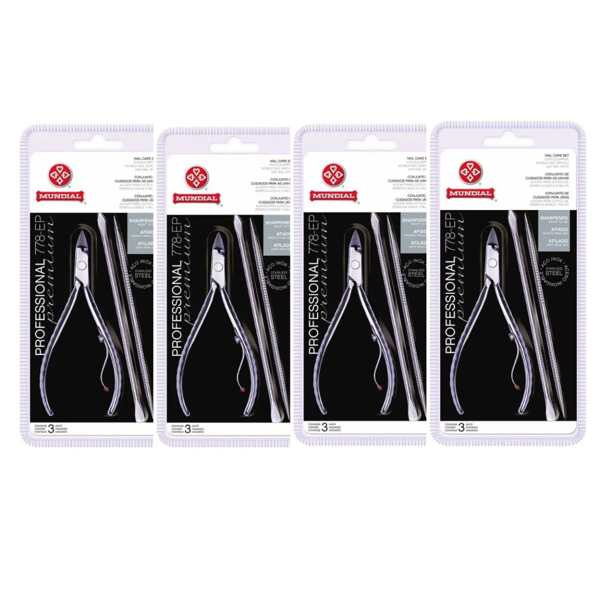 KIT 4 ALICATE 4 ESPáTULA 4 PALITO 778 PROFISSIONAL MUNDIAL