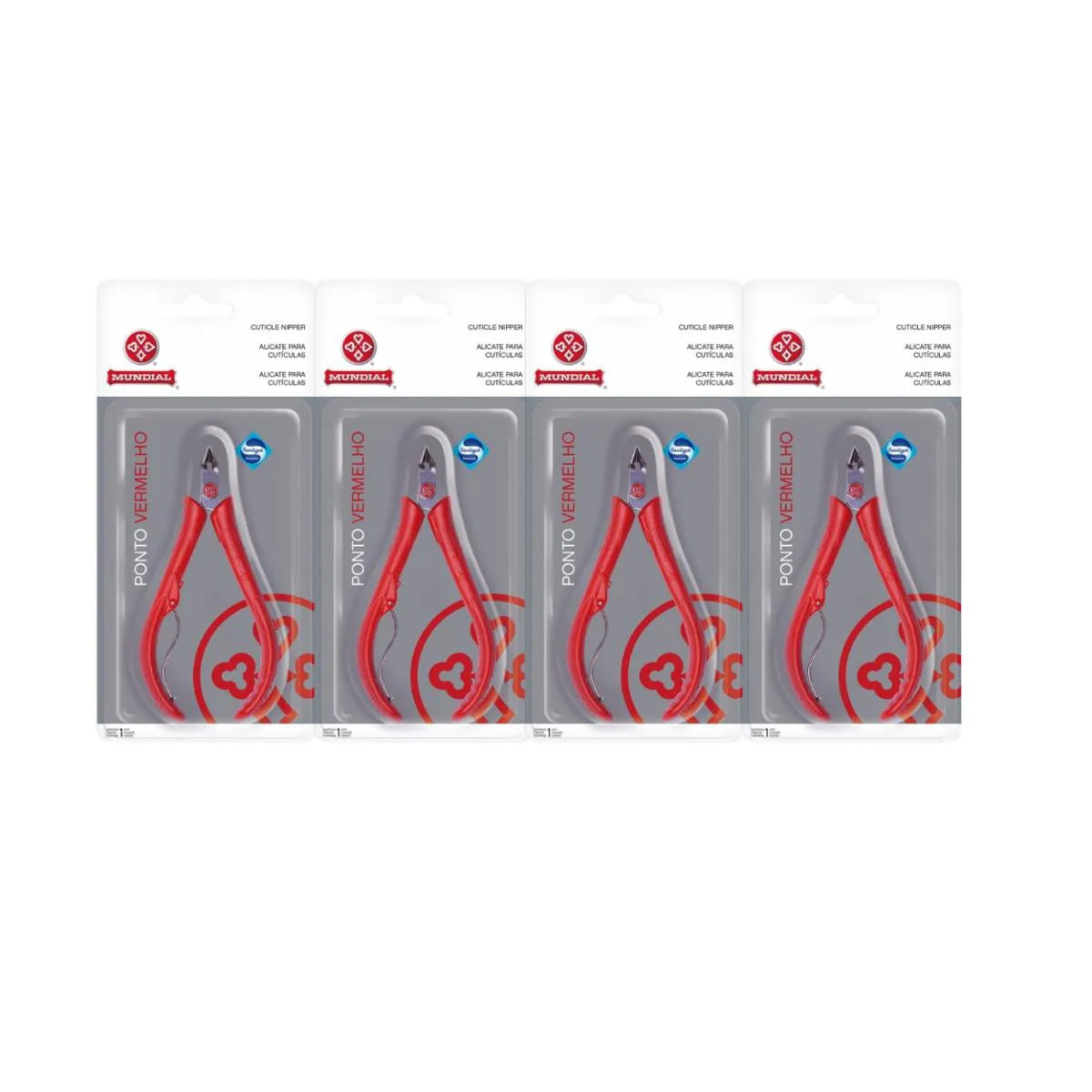 KIT 4 ALICATE UNIVERSAL DE CUTíCULA 171-VE VERMELHO MUNDIAL