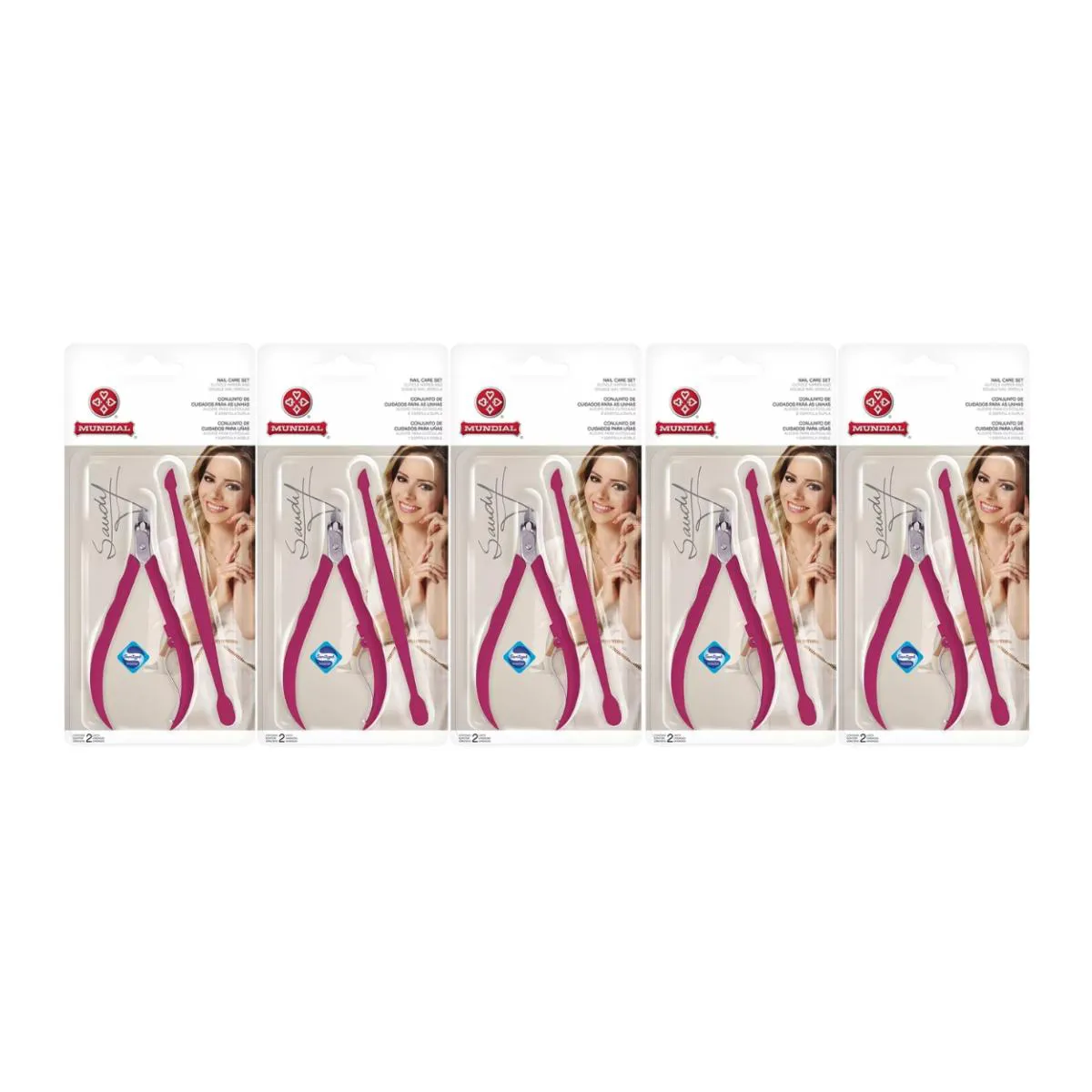 KIT 5 ALICATE DE CUTíCULA COM ESPáTULA SANDY 756-S MUNDIAL