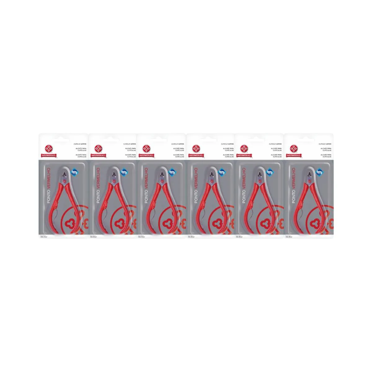 KIT 6 ALICATE UNIVERSAL DE CUTíCULA 171-VE VERMELHO MUNDIAL