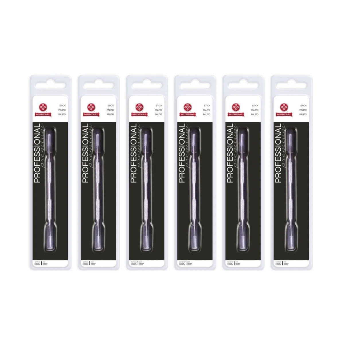 KIT 6 PALITO LIMPADOR UNHAS INSTRUMENTO 375M INOX MUNDIAL