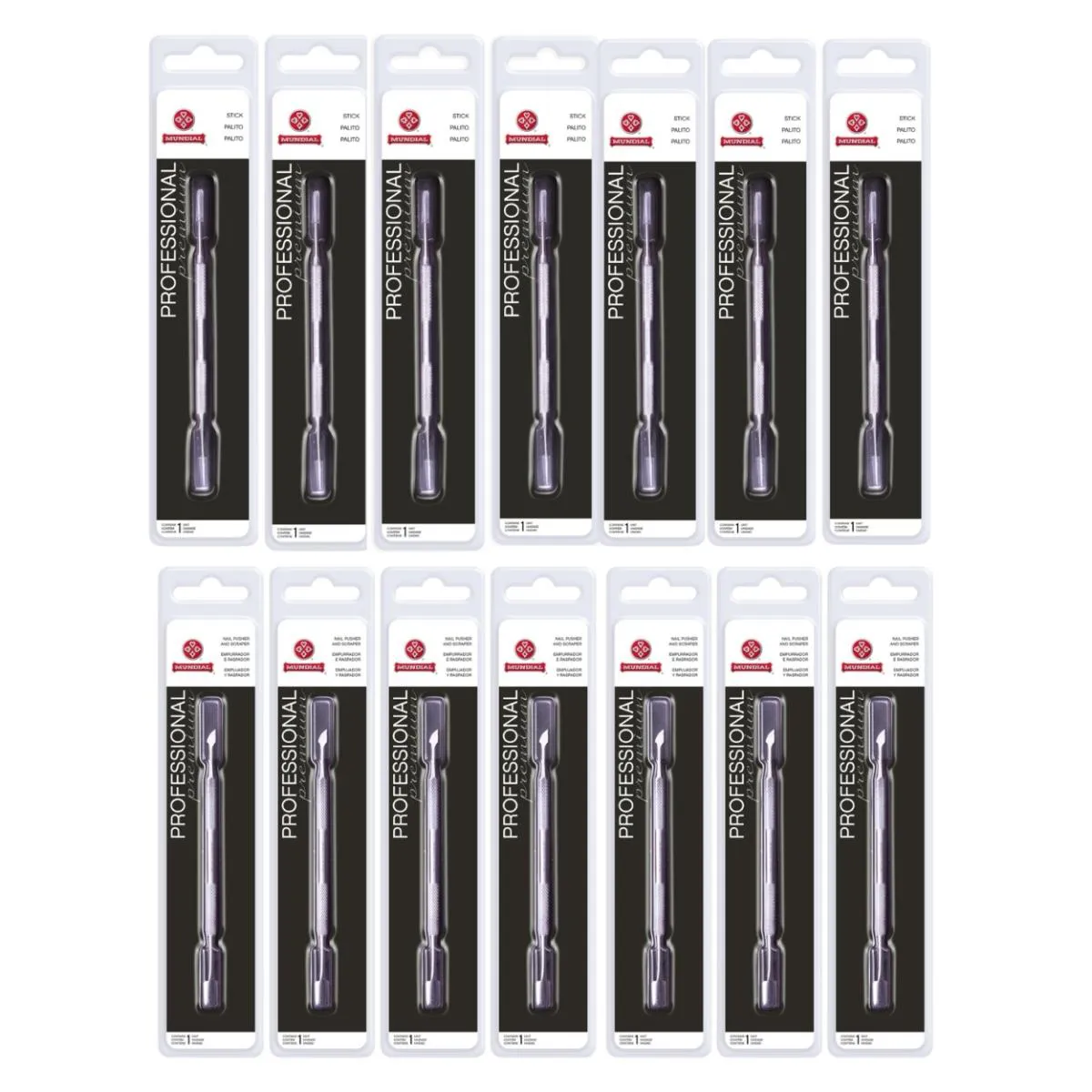 KIT 7 PALITO LIMPADOR 7 ESPáTULA EMPURRADORA INOX MUNDIAL