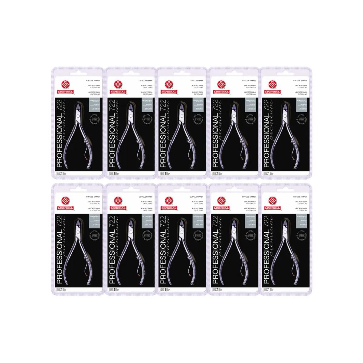 KIT 10 ALICATE DE CUTíCULA 722 PREMIUM PROFISSIONAL MUNDIAL