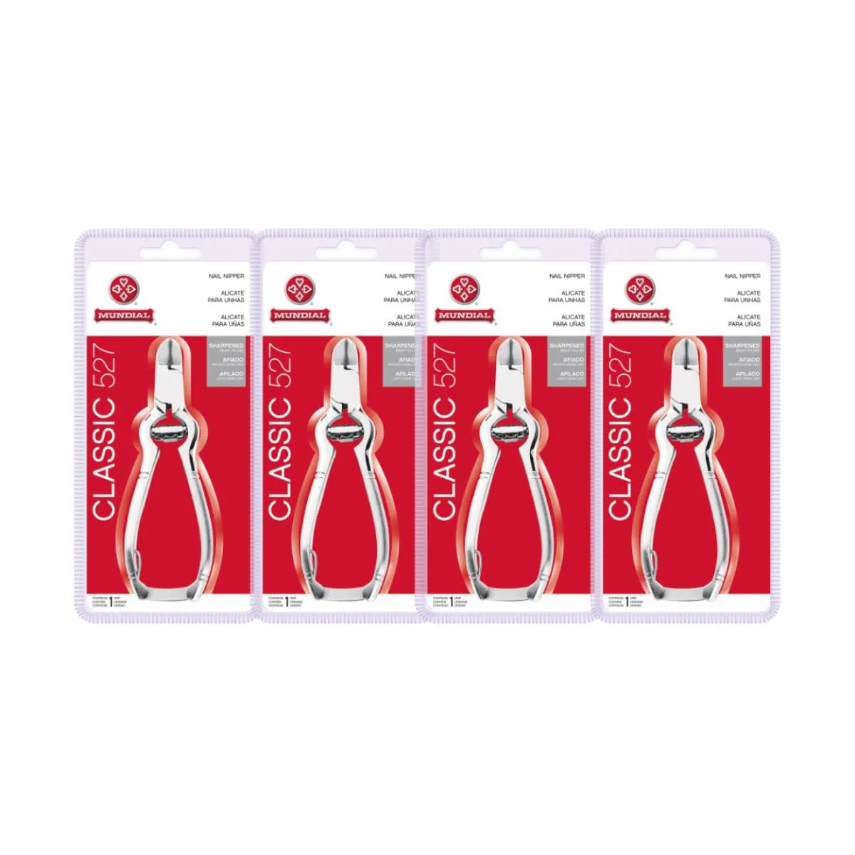 KIT 4 ALICATE CORTE UNHAS PéS  BC-527 PROFISSIONAL MUNDIAL