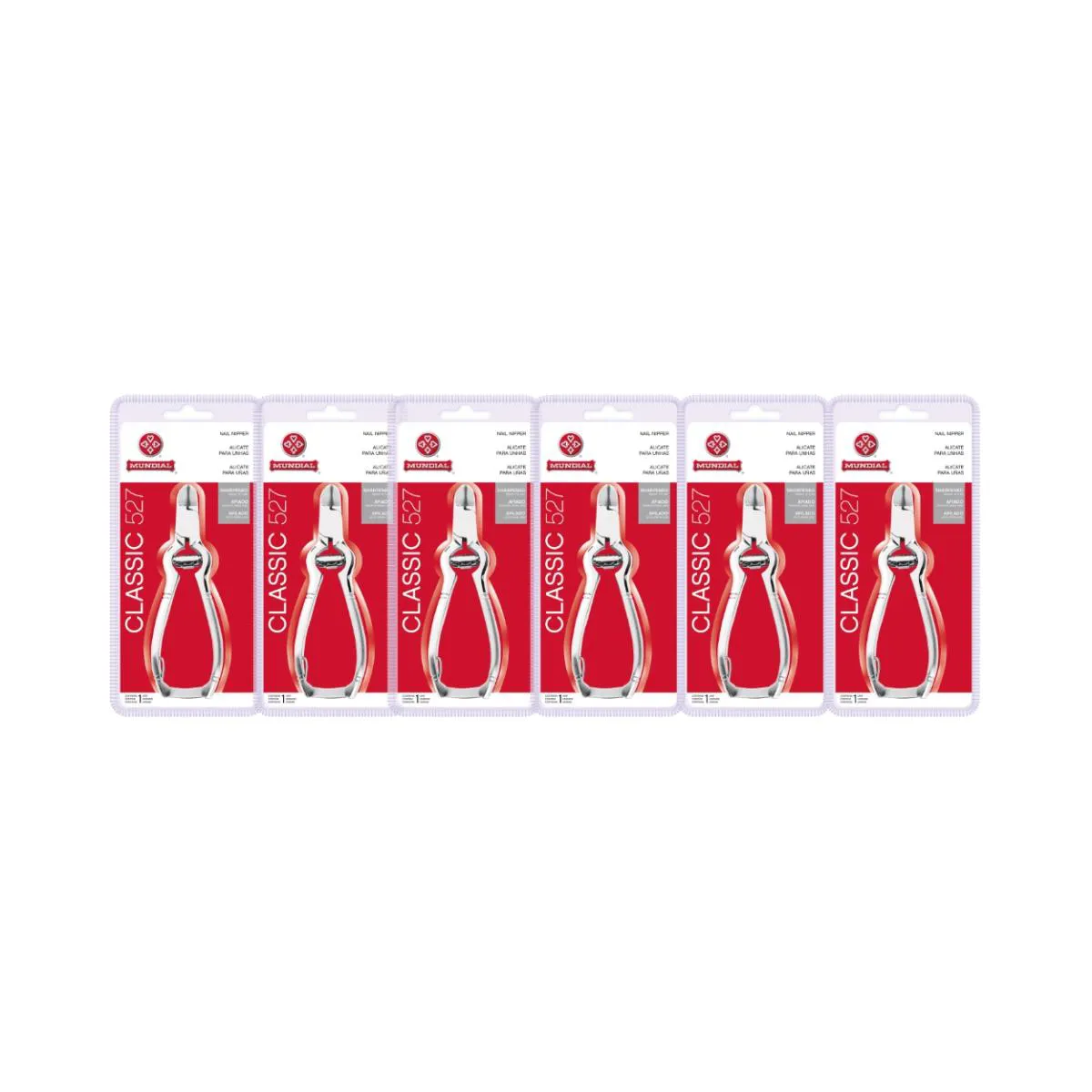 KIT 6 ALICATE CORTE UNHAS PéS  BC-527 PROFISSIONAL MUNDIAL