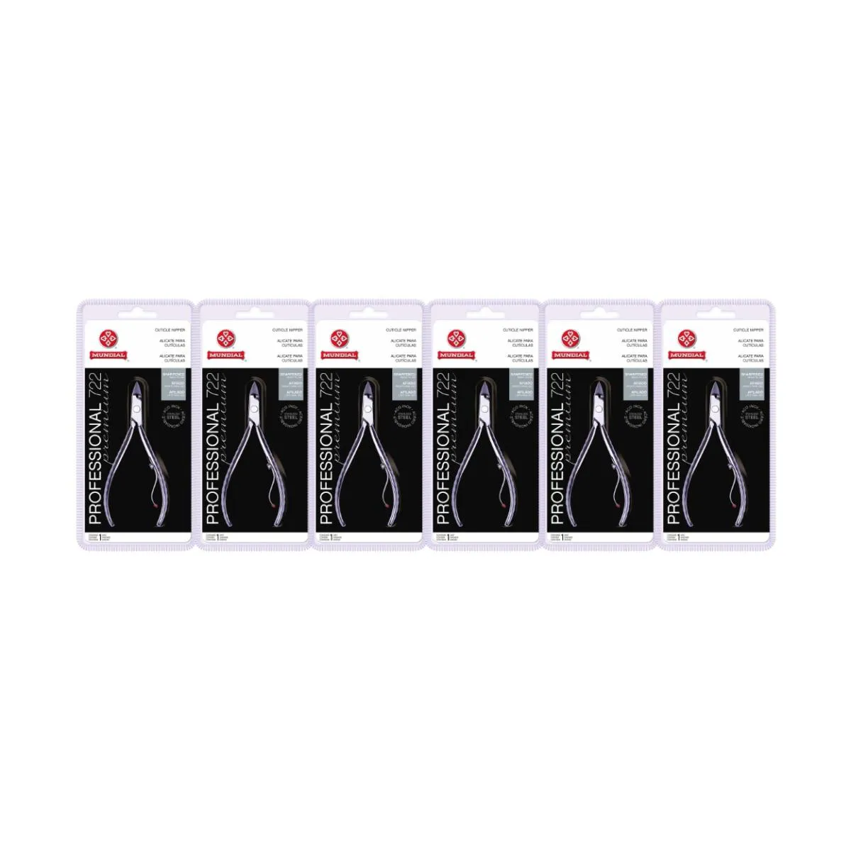 KIT 6 ALICATE DE CUTíCULA 722 PREMIUM PROFISSIONAL MUNDIAL