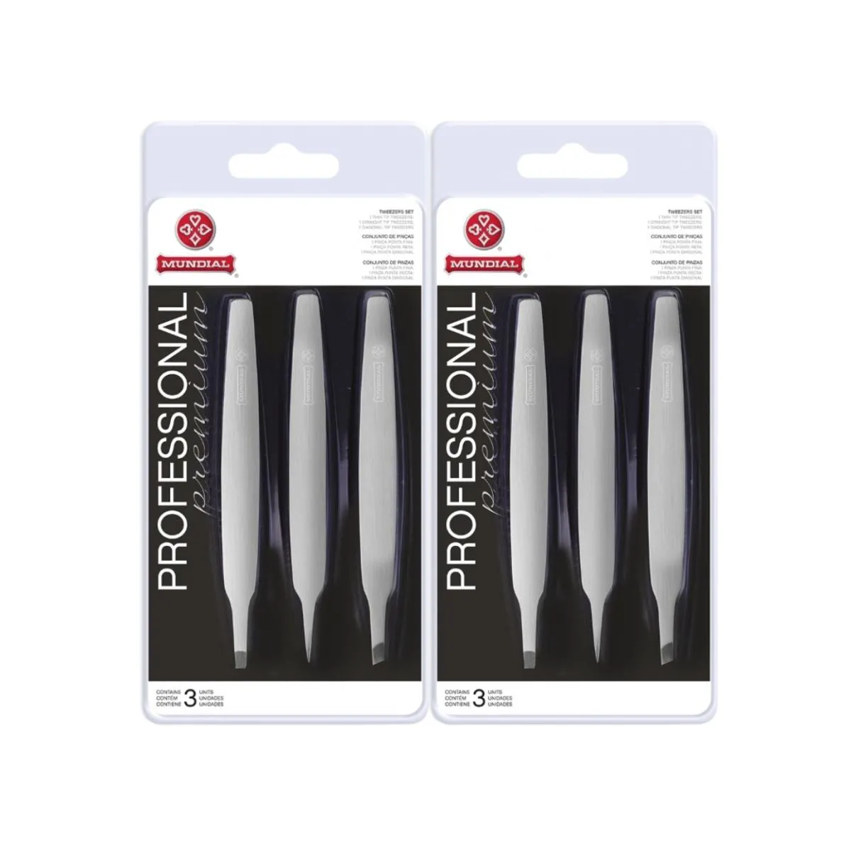 KIT 6 PINçAS DE SOBRANCELHA BC-394 PROFISSIONAL AçO MUNDIAL