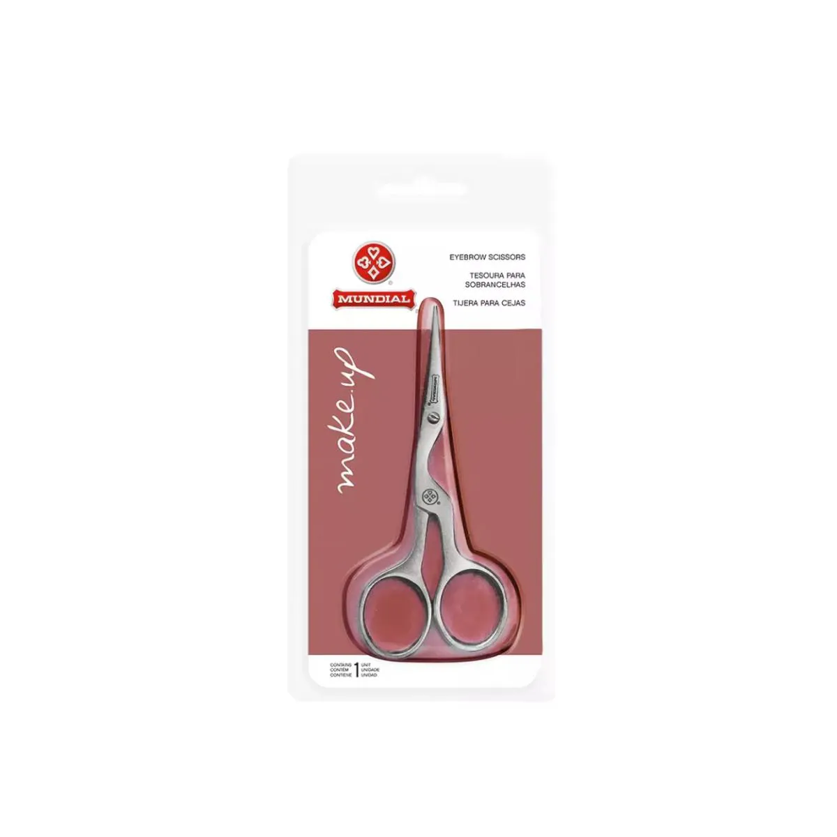 TESOURA PáSSARO DESIGN SOBRANCELHA BC701 AçO MAKE UP MUNDIAL