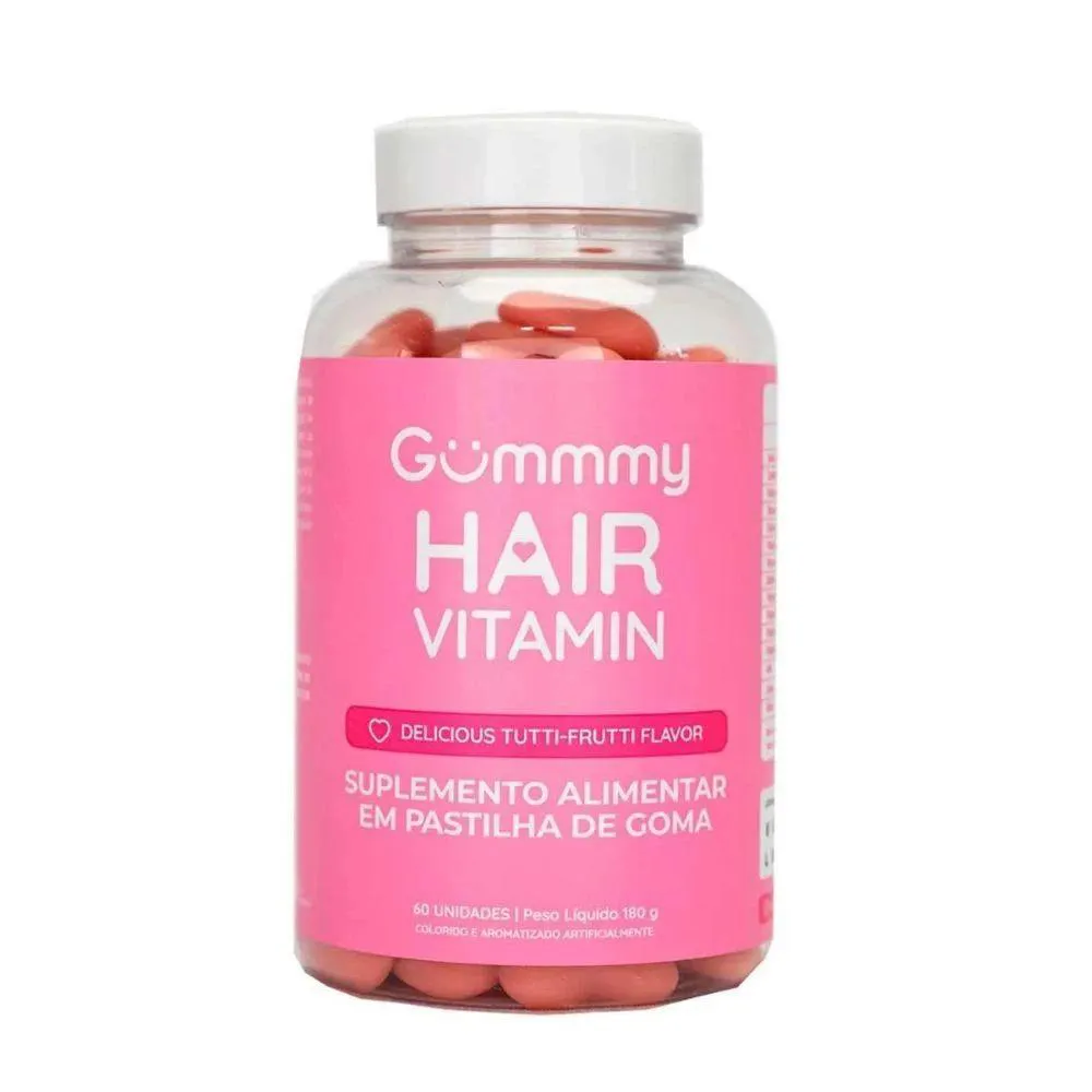 GUMMY HAIR VITAMIN POTE C/ 60 GOMAS TUTTI-FRUTTI - PRODUTO ORIGINAL