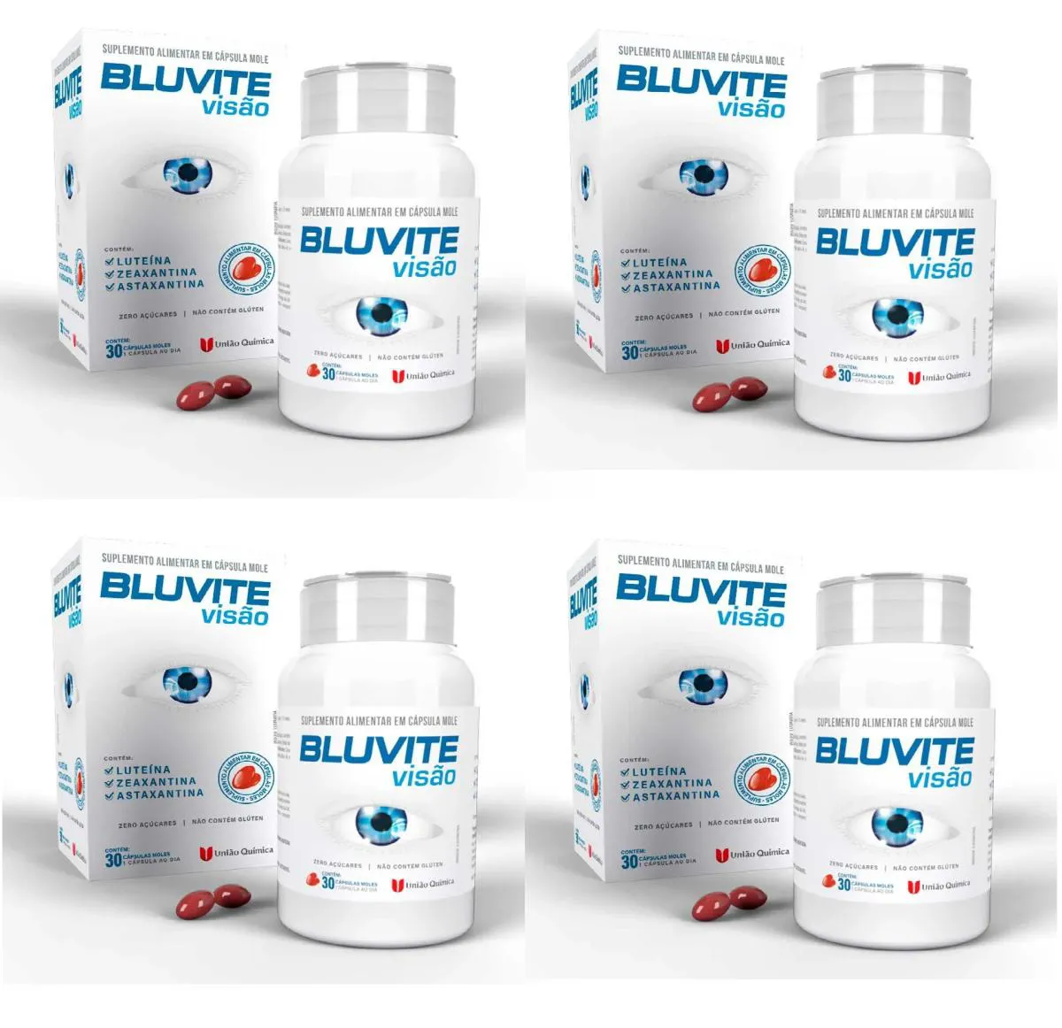 KIT 4 SUPLEMENTO BLUVITE VISãO LUTEíNA ZEAXANTINA 30CPS