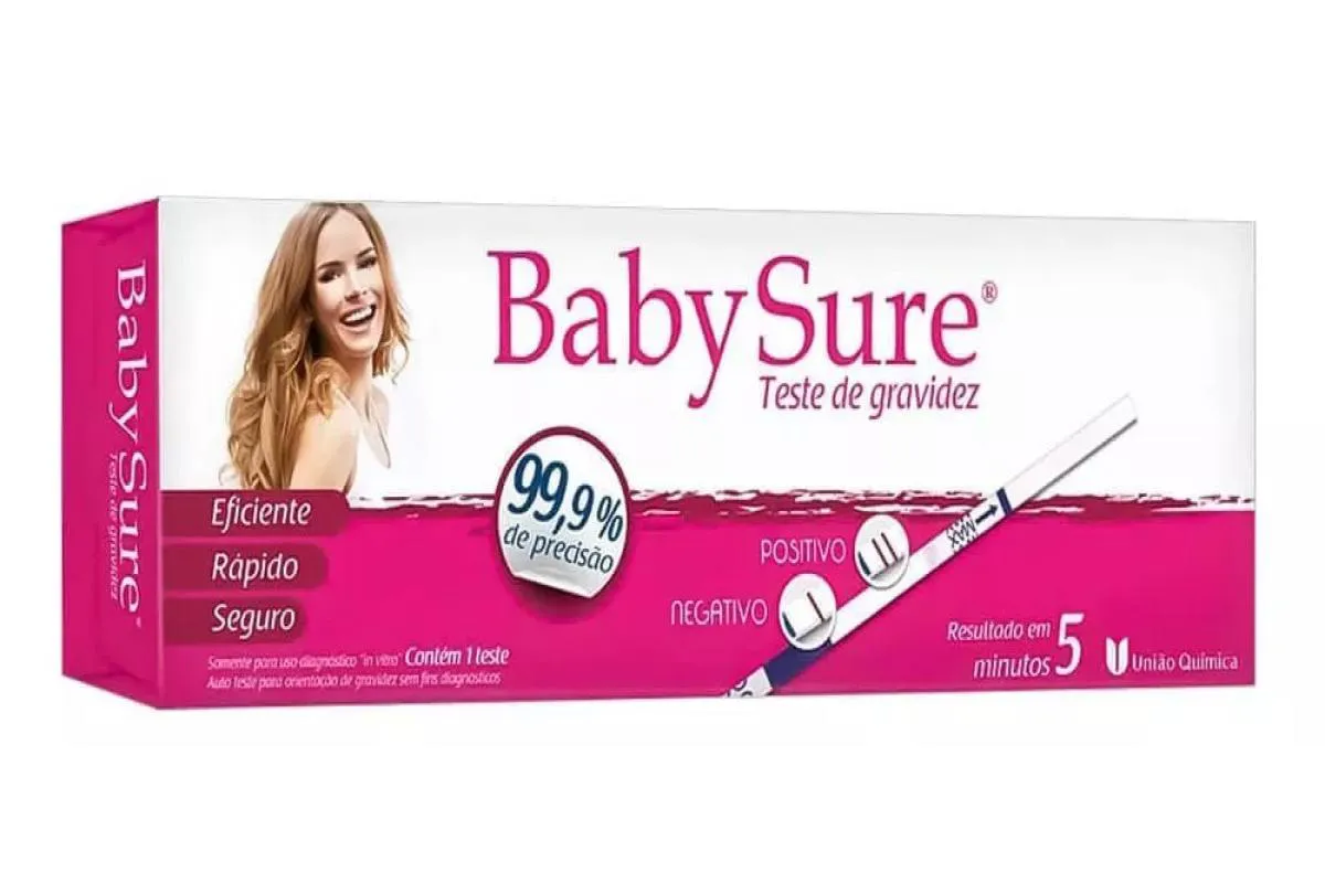 TESTE DE GRAVIDEZ BABY SURE ALTA PRECISãO 99,9% RáPIDO 1UN