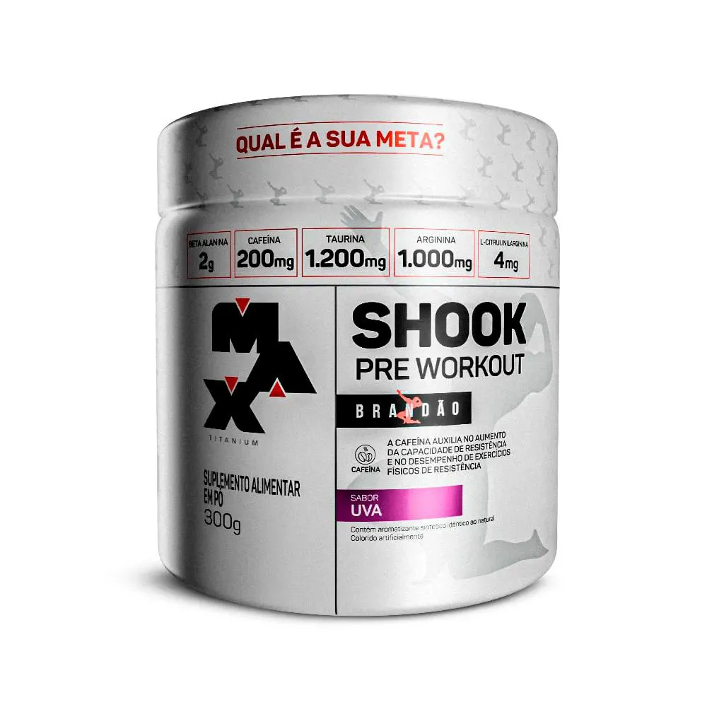 PRÉ-TREINO SHOOK LINHA RAFAEL BRANDÃO POTE 300G SABOR UVA