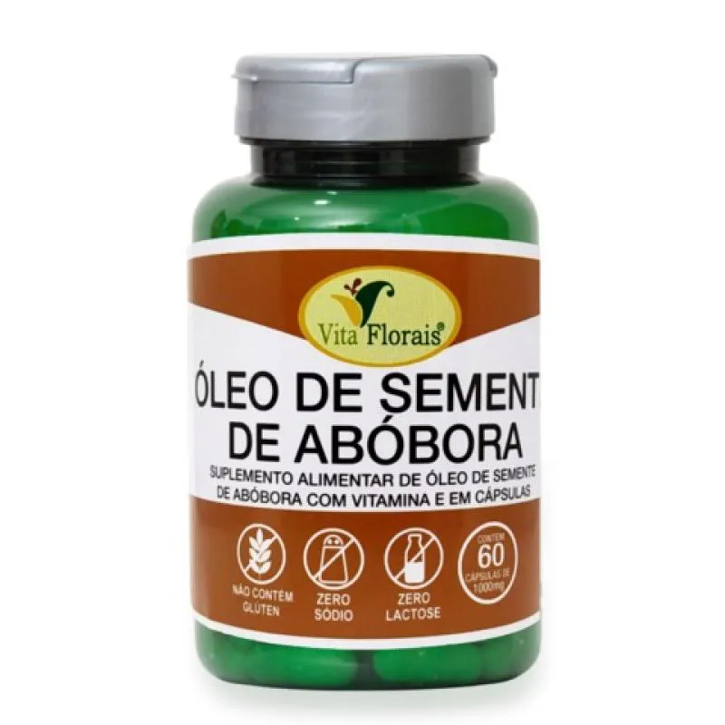 ÓLEO DE SEMENTE DE ABÓBORA 1000MG COM 60 CÁPSULAS VITA FLORAIS