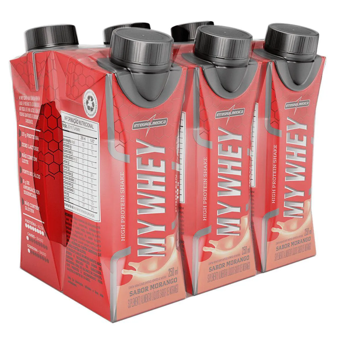 MY WHEY RTD 6 PACK SABOR MORANGO - INTEGRALMEDICA