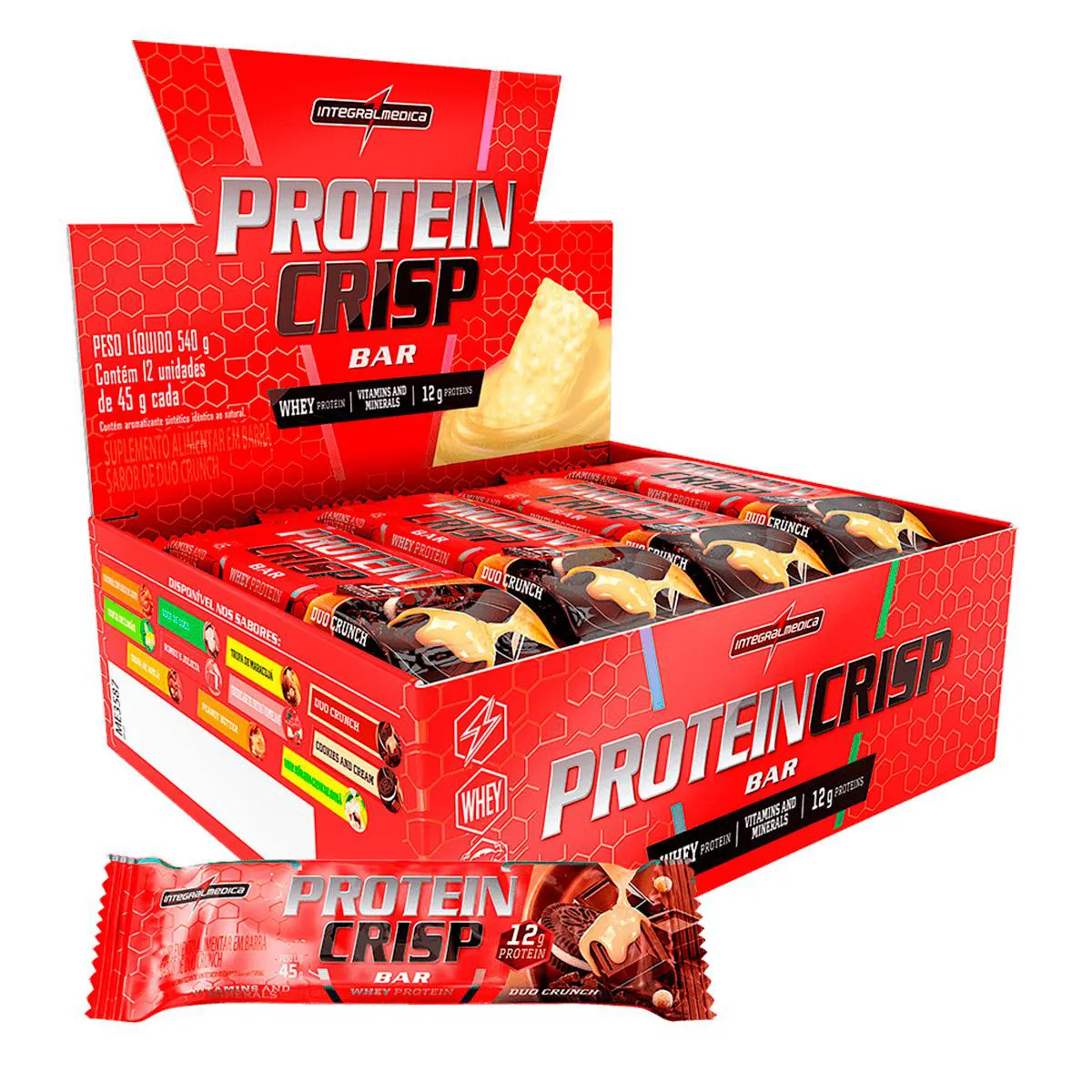 PROTEIN CRISP BAR SABOR DUO CRUNCH 12UNID - INTEGRALMEDICA