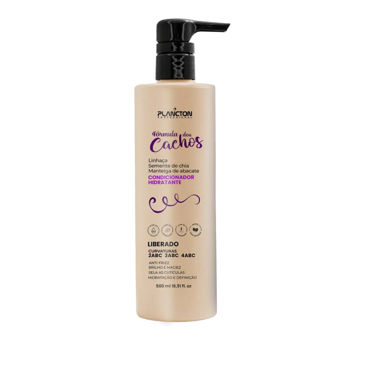 CONDICIONADOR PARA CABELOS CACHEADOS - NOVA FóRMULA DOS CACHOS - PLANCTON PROFISSIONAL - 500ML