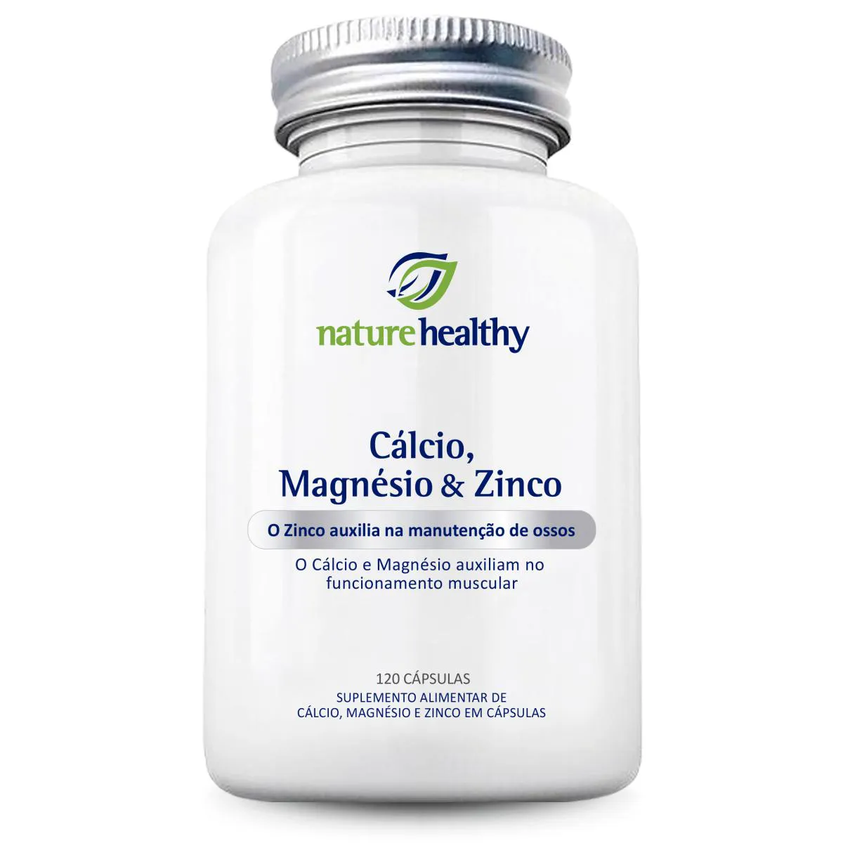 SUPLEMENTO ALIMENTAR NATURE HEALTHY CáLCIO, MAGNESIO & ZINCO - 120 CAPS