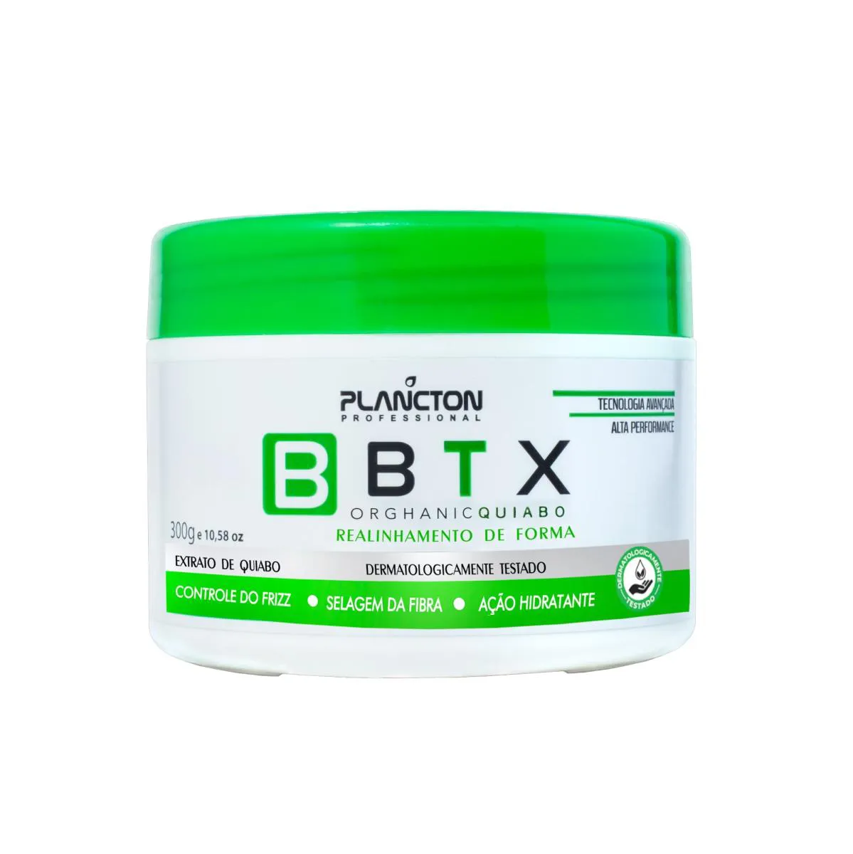 BOTOX CAPILAR- BTX QUIABO ORGHANIC - REDUçãO DE VOLUME PLANCTON PROFISSIONAL - 100G