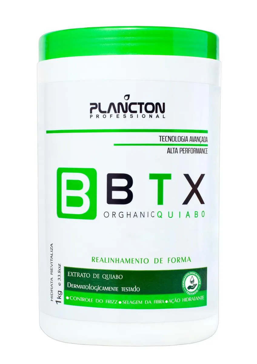 BOTOX CAPILAR- BTX QUIABO ORGHANIC - REDUçãO DE VOLUME PLANCTON PROFISSIONAL - 1KG