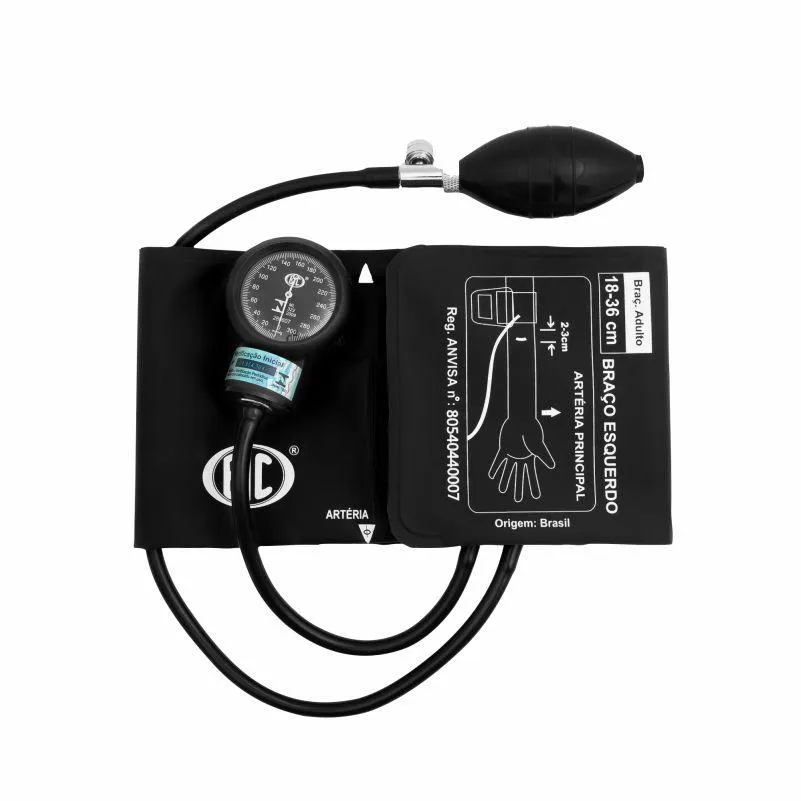 APARELHO DE PRESSãO ESFIGMOMANôMETRO ADULTO NEW INNOVA PLUS BIC - PRETO AP0858