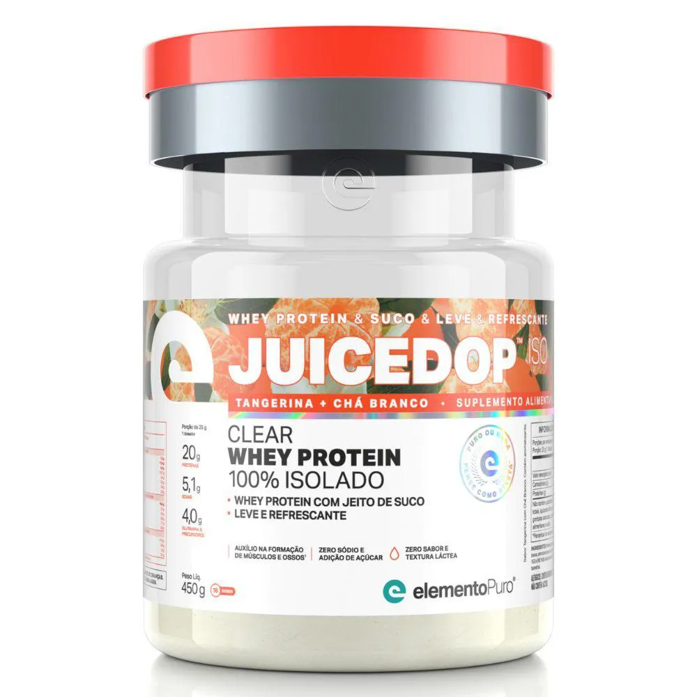 JUICEDOP WHEY ISOLADO TANGERINA 450G - ELEMENTO PURO