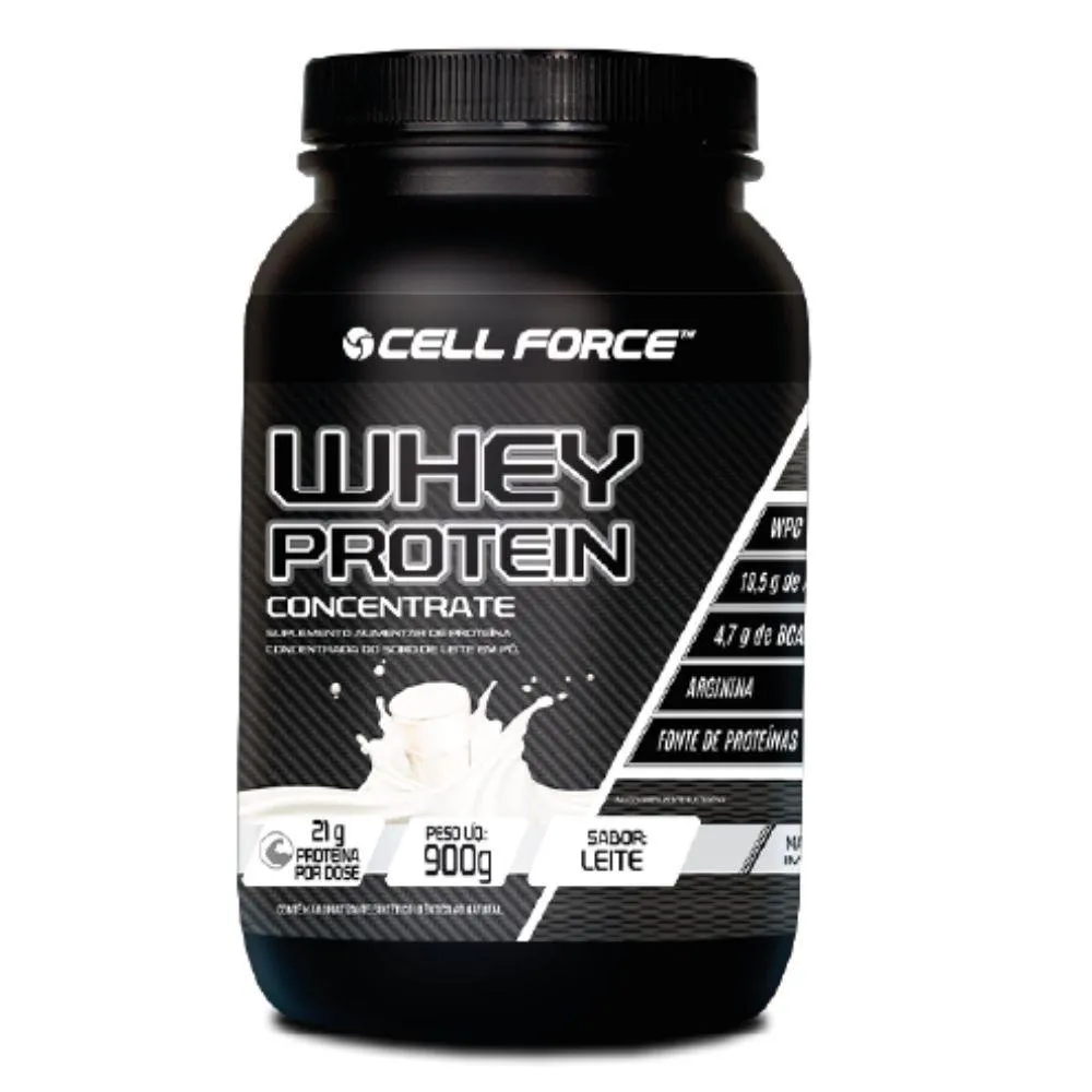 WHEY PROTEIN CONCENTRADO ARGININA 900G LEITE - CELL FORCE